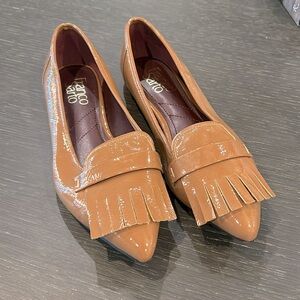 Franco Sarto caramel / camel brown patent leather flats size 6 NEW